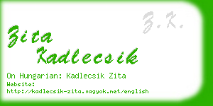 zita kadlecsik business card